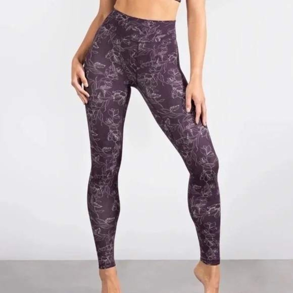 Stori Womens‎ Perserverance Leggings SIZE 10 Floral Print Purple Whimsigoth Boho